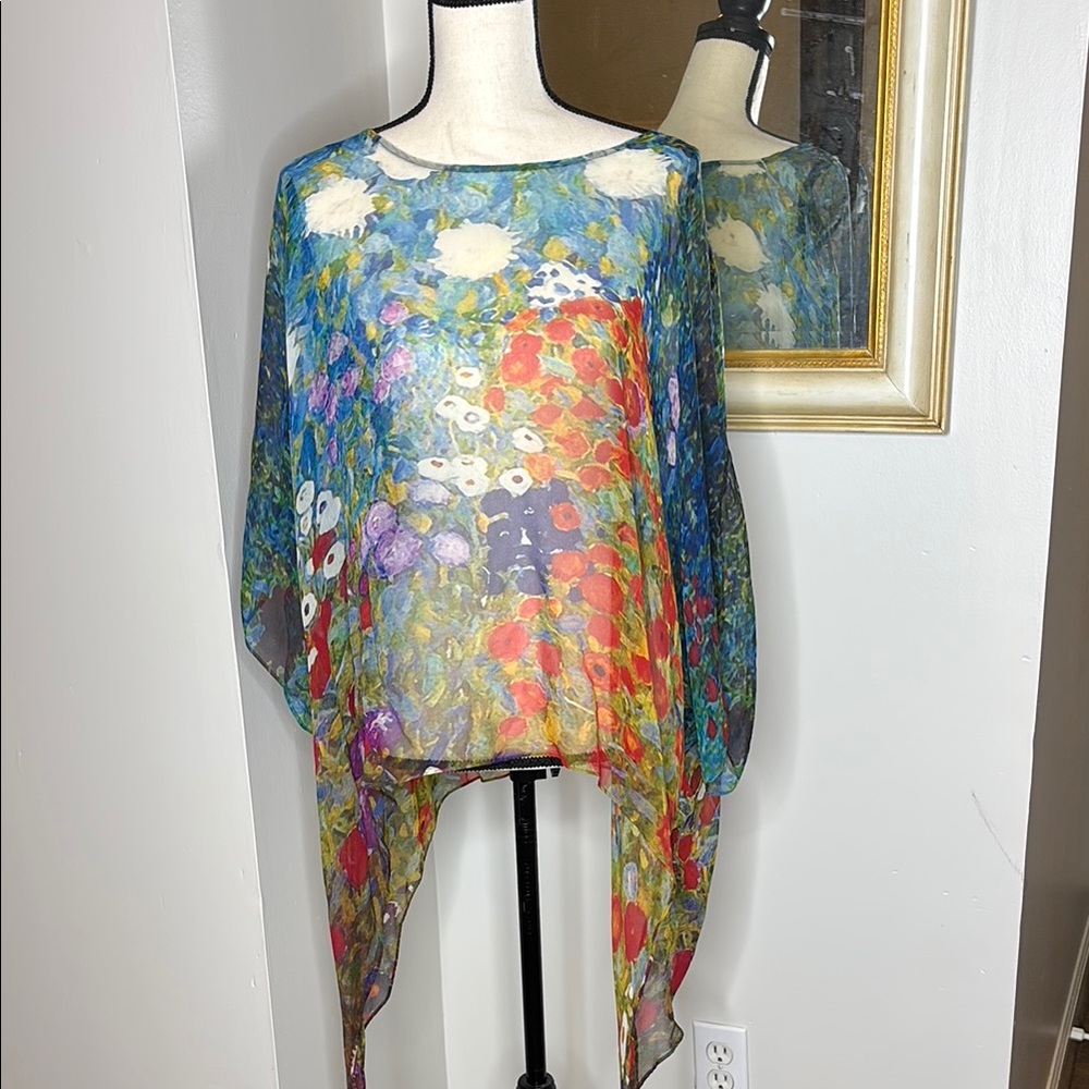 Floral Multicolor Women's Silk  Top